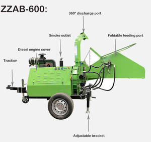New Style Dieselmotor Tree Branch Crusher Runde Holz zweige Stroh Obstbäume Großes Holz Green Garden Crushing Wood Shredder