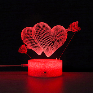 Dokunmatik kumanda ile romantik LED gece lambası Modern aşk kalp tasarım mükemmel düğün ve sevgililer günü hediye odası dekor için - Product Image 1