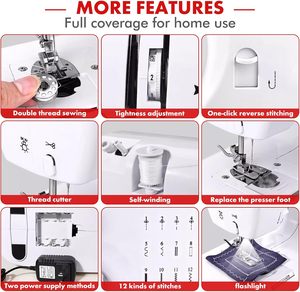 Bán Buôn Máy May Overlock Trong Nước Đa Chức Năng Tự Động Điện Da Xách Tay 825 Hộ Gia Đình Mini Máy May - Product Image 5