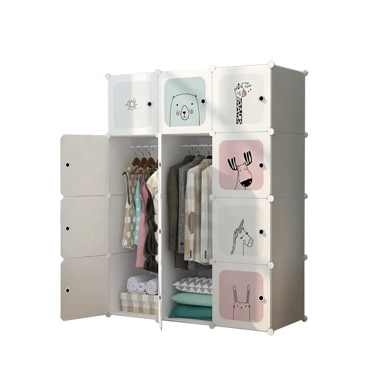 Conception de dessin animé enfants jouet armoire avec porte