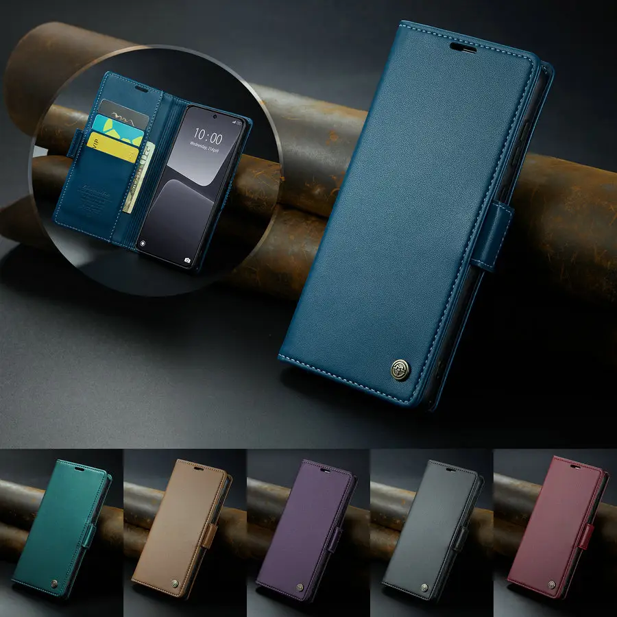 CaseMe R20 Гладкий кожаный чехол для Xiaomi Redmi Note 12S Новый Популярный магнитный Бумажник с боковой пряжкой Магнит флип чехол для Redmi 12s