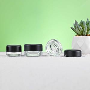 Empty <strong>5ml</strong> 7ml 9ml Airtight Smell Child Proof Packaging <strong>Container</strong> Round Concentrate 1 Gram Glass <strong>Jar</strong> With Child Resistant Caps - Product Image 1