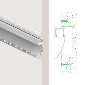 KC yüksek kaliteli tavan alçıpan LED gömme profil alüminyum kanal sıva LED alüminyum profil - Product Image 4