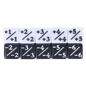 Custom 16mm+/- Plus Sign Minus Sign White and Black Dice Acrylic Cube Dice Games Counters +1/+1&amp; -1/-1 16mm Mini Dices Set - Product Image 2
