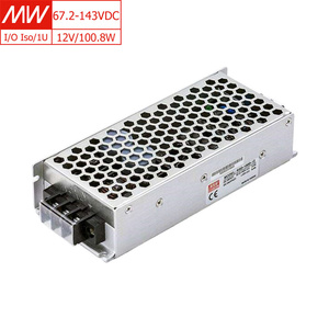 平均井RSD-100D-12/24 91% Eff。67.2-143VDC输入12V 24V 8.4A/4.2A 100W工业用铁路单输出dc-dc转换器