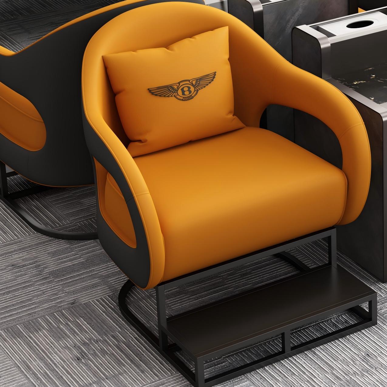 Single sofa (orange and black)