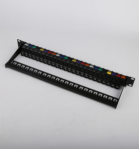 Professional <strong>Cat6A</strong> 2U 48-port <strong>Patch</strong> <strong>Panel</strong> With Colored Keystone Jacks for Networking for 24-port Applications
