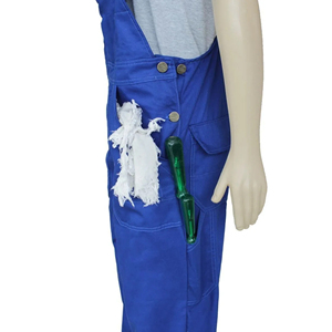 Blue Male Jumpsuit Overalls for Mechanic Workshop Functional Front and Built-In Side Pockets with Safety Features