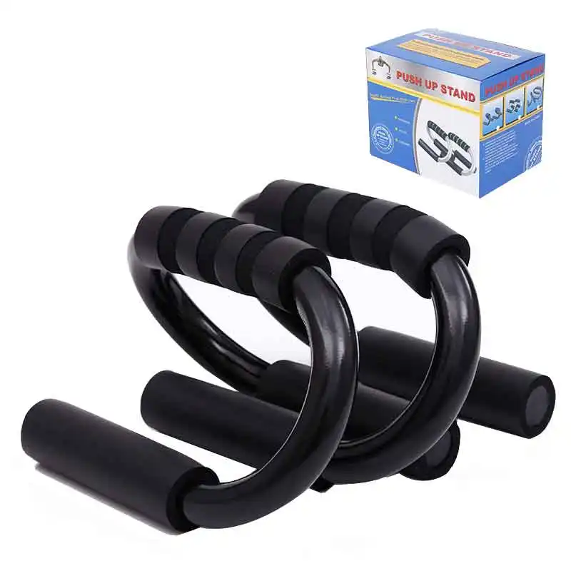 Espuma coberto anti derrapante aço push up bar suporte preto aptidão muscular potência força multifuncional fitness treinamento