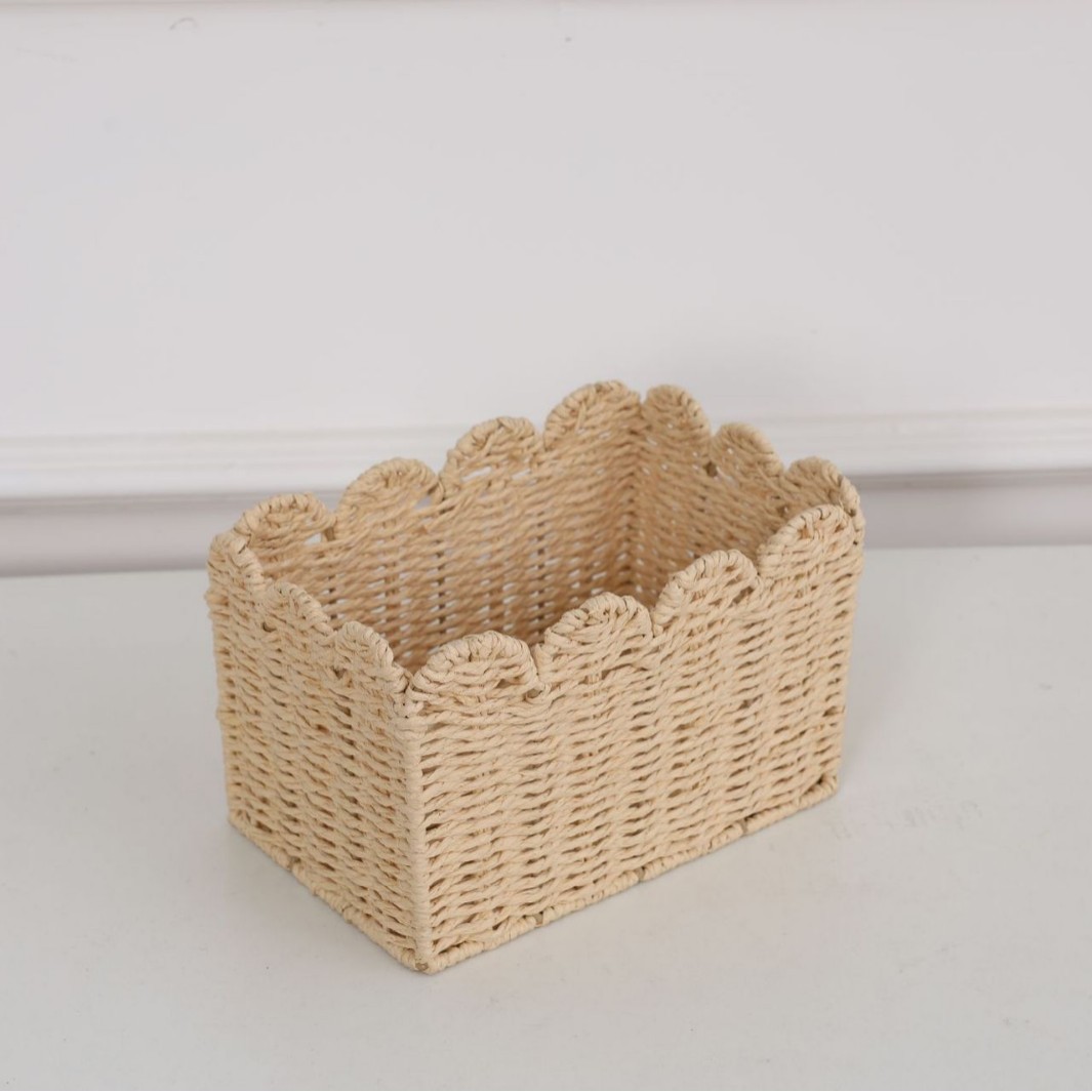Beige small storage basket