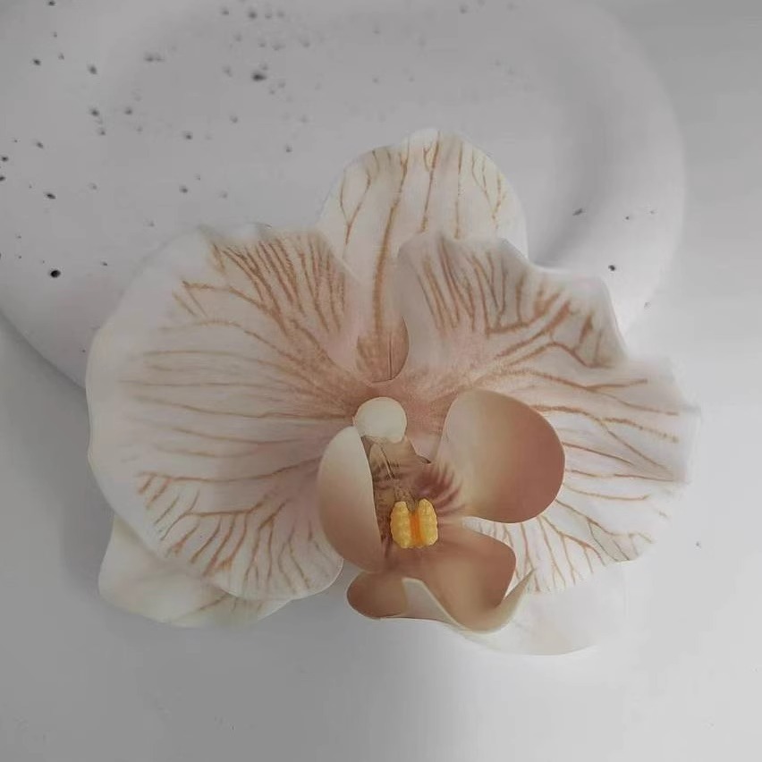 Curry color curling phalaenopsis shoe buckle pair-plastic buckle