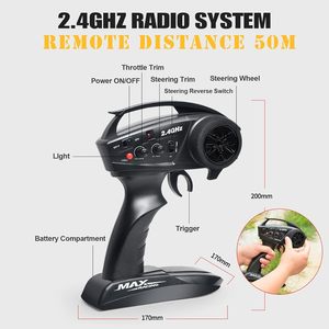 Dwi Dowellin RC Crwaler 1/10 RTR 4WD uzaktan kumanda LED aydınlatmalı Metal Offroad yarış araba hobi sınıf 2.4GHz fırçalanmış Model araç - Product Image 3