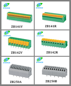Bloque de terminales fijos, 2,54mm, 141R/141V, bloque de terminales sin tornillo - Product Image 3