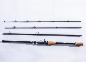 Vara de pesca de direita superior, 153.3g, 240cm, 4 seções, para molinete, ação rápida, fibra de carbono, flexível - Product Image 6