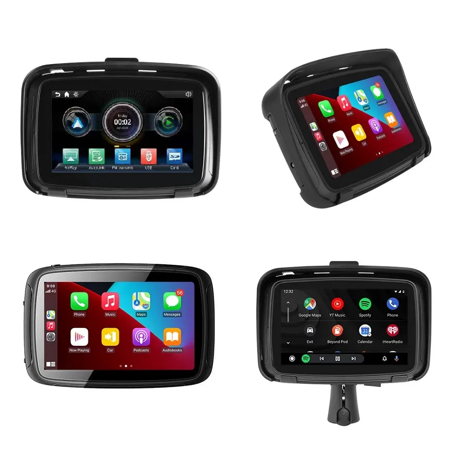 GRANnavi 5 인치 오토바이 무선 애플 Carplay 안드로이드 자동 휴대용 탐색 GPS 화면 오토바이 방수 디스플레이