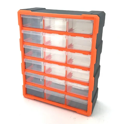 Caja de herramientas de plástico Rectangular, compartimiento de accesorios, caja de almacenamiento con tornillo de muestra, multicaja