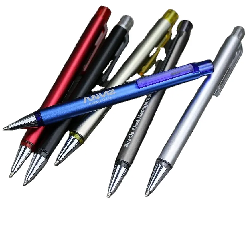 Bolígrafo de publicidad personalizado, Logo personalizado, bolígrafo promocional de aluminio con clic de recarga