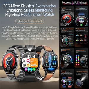 ET458 Smartwatch BT SOS Notruf NFC-Zugangs kontrolle Alipay EKG HRV Smart Watch zur Überwachung der Blut gesundheit mit Taschenlampe - Product Image 2