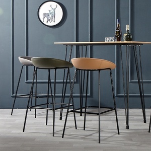 Quán Rượu Phân barstools sắt khung nghệ thuật nhà bếp truy cập Phân ăn sáng thanh ghế cao cấp chất lượng da thanh phân - Product Image 5