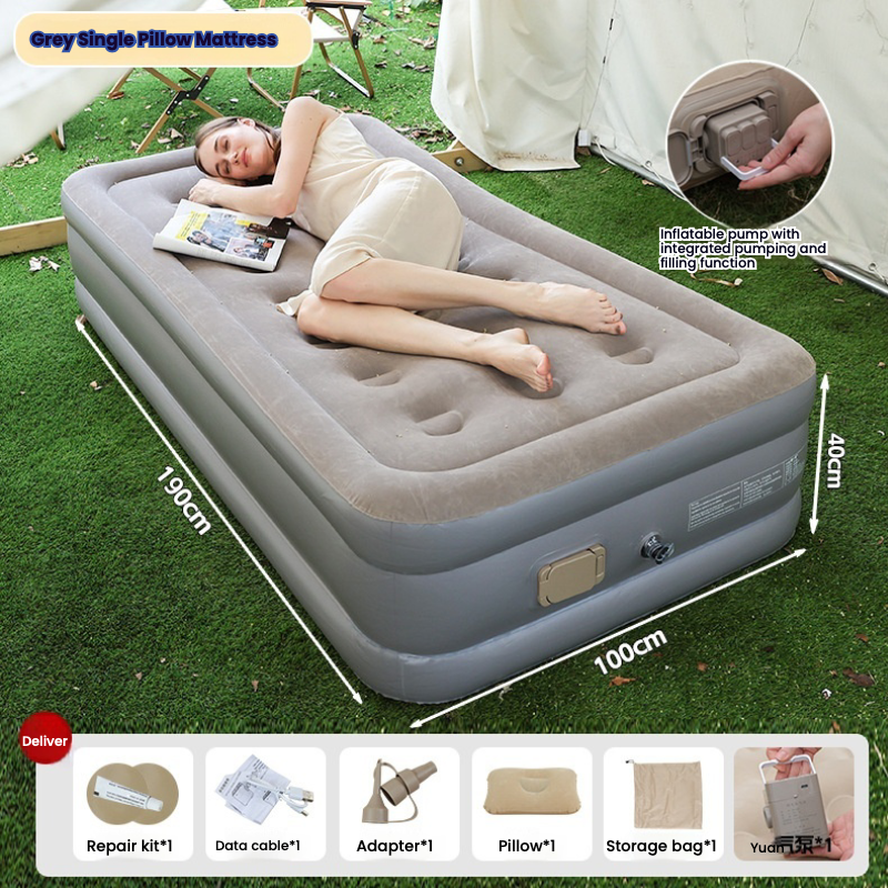 Gray single double layer mattress