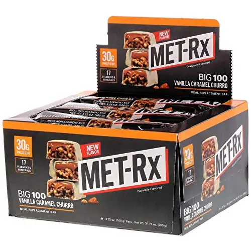 Met-rx-barras de proteína colosal, repuesto de comida saludable, 9 unidades, 100