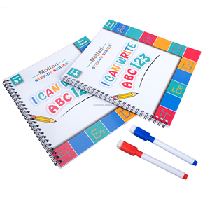 Printing Professional Children Wipe Clean Book with Pen Alphabet and Number Learn to <strong>Write</strong> Wire-O Book - Product Image 6