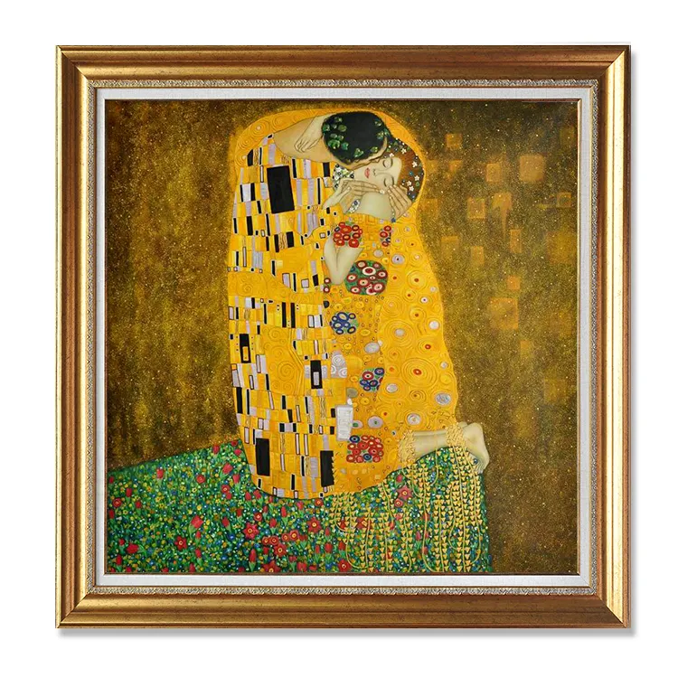 Handgemalte berühmteste Künstler kunst der Museums qualität The Kiss Klimt Reproduktion ölgemälde