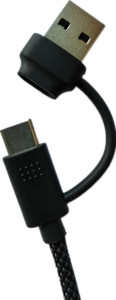 2-en-1 Dual PD USB 2,0 Cable de cobre puro macho a macho tipo A y tipo C para teléfonos celulares y computadora/impresora