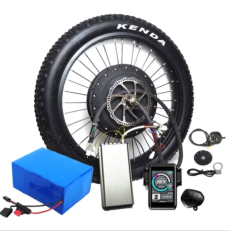 Kit de vélo électrique sans engrenage sans balais de haute qualité 8000W comprenant un affichage LED et une batterie de tube vers le bas avec moteur puissant de 5000W