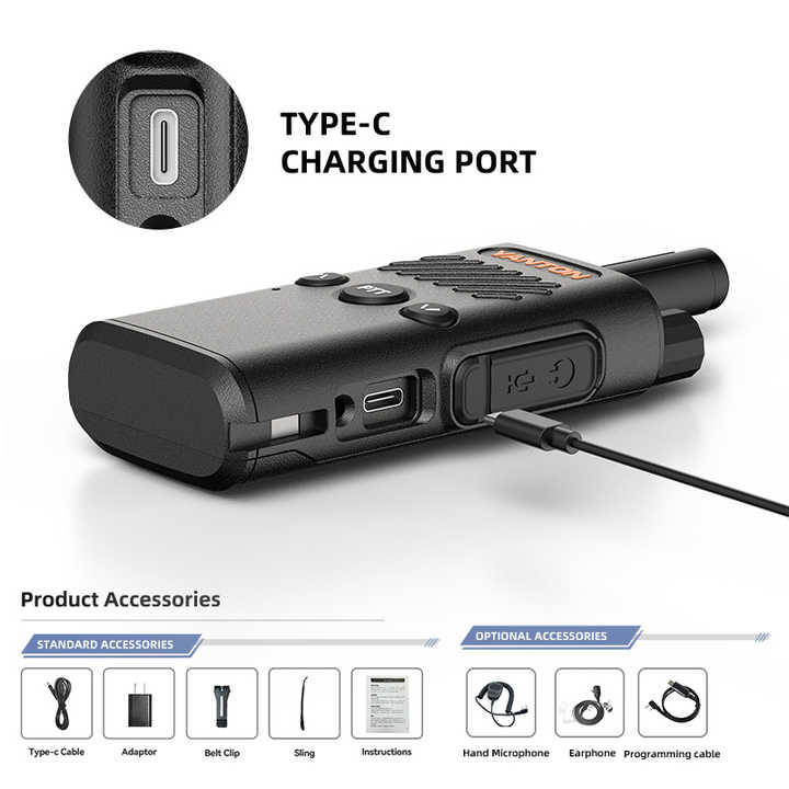 Accessori componenti elettronici Telecommunicatio 16 canali Radio bidirezionale USB Type-C ricarica YANTON U8
