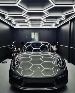 Deformable IP67 LED Garage Ceiling Light Working Hexagon Hanging Detailing LED Home Fixture