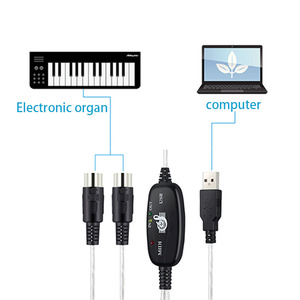 Wavelink Midi için USB kablosu 2 in 1 adet müzik stüdyo klavye ses bağlantı kablosu için büyük Din 5 pin Usb Midi kablosu klavye - Product Image 4