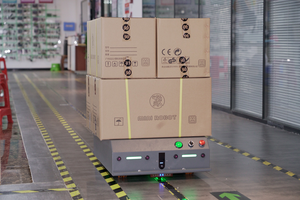 Robot de automatización de transporte Industrial, equipo de manipulación de materiales con sensor inteligente, Control remoto y aplicación AGV, barato, almacén - Product Image 2