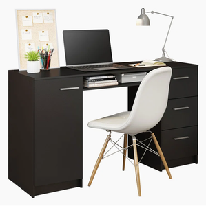 Escritorio de diseño simple y económico para ordenador con 3 cajones, escritorio de estudio en casa elegante y funcional, escritorio de trabajo, mesa de escritura versátil - Product Image 1