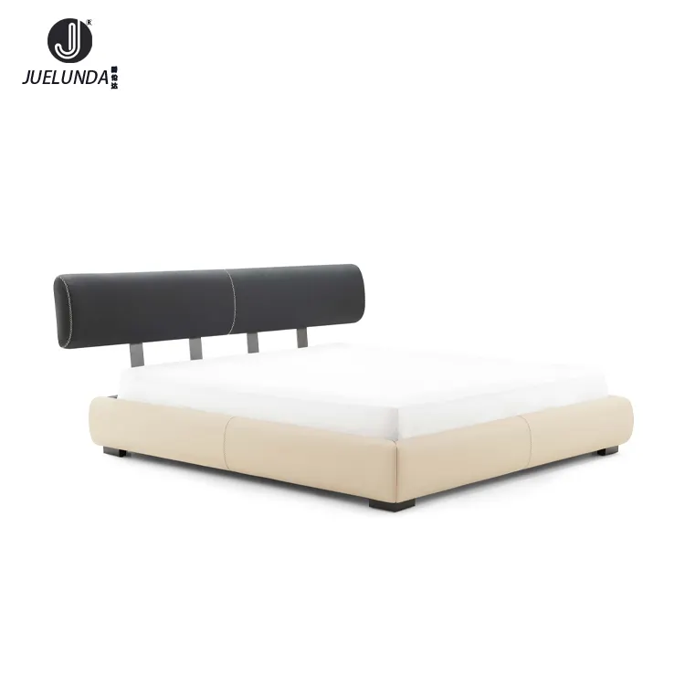 Conjunto de cama king size luxuosa, mobília de quarto em tamanho grande com pés em PVC de titânio preto, novo design de alta qualidade