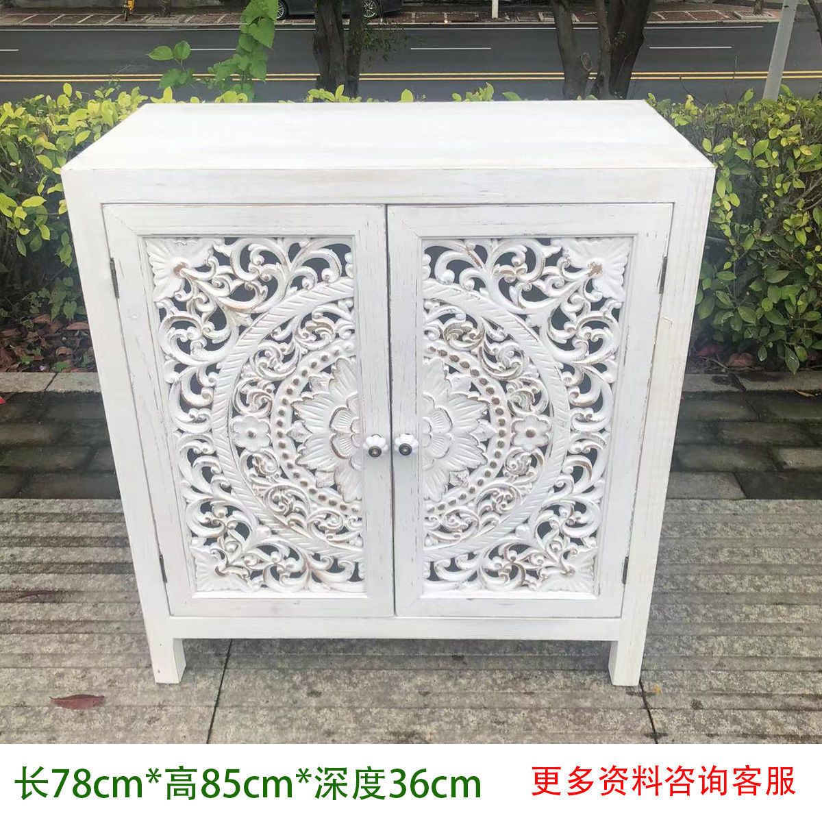 B rural double door cabinet white