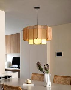 Японский стиль ваби-Саби, креативный дизайн с облаками, плетеная Подвеска из ротанга, светлая Люстра для гостиной, ресторана, для дома - Product Image 2