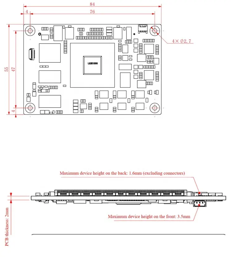 新しいデュアルコア2K1500プロセッサ産業用ミニモジュール84mm * 55mm COM-ExpressシングルDDR3SATAイーサネット組み込みデスクトップ