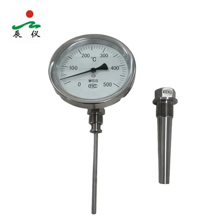 حار مقياس حرارة الماء العالمي نوع مقياس الحرارة ثنائي الفلز مع مستدق و Thermowell