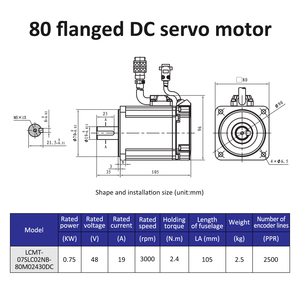 Lichuan <strong>DS</strong>-P LowVoltage 48V 19A 3000RPM 750W <strong>Servo</strong> Motor Driver Controller 2.4N.m DC <strong>Servo</strong> Motor Drivers Kit for Packaging/Laser