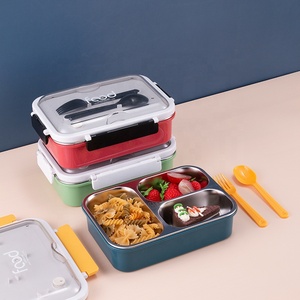 Sızdırmaz 3 bölmeli yemek kutusu ile klipleri kilit iki biter - Product Image 1