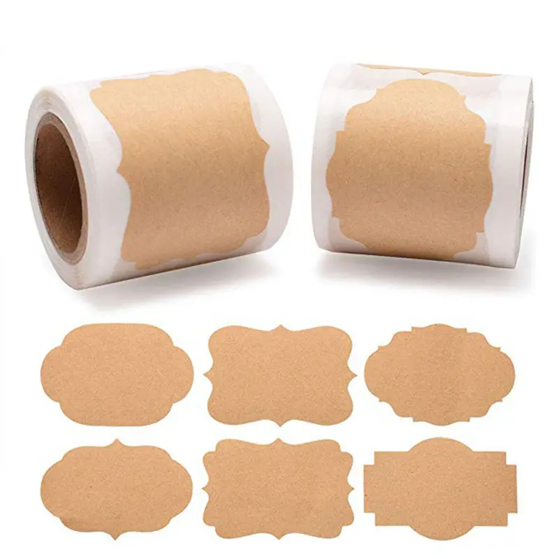 Embalaje de Papel Kraft para hornear, pasta adhesiva, etiqueta de pastel hecha a mano, caja de embalaje, pegatina de sellado de decoración