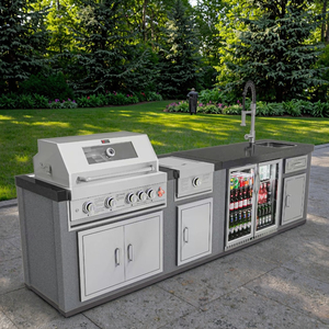 Modular ngoài trời tủ bếp với bồn rửa bếp duy nhất cửa cơ thể + đá cẩm thạch cho BBQ grills đi kèm với refrirator vòi nước - Product Image 2
