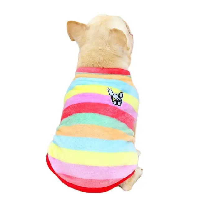 秋冬犬服子犬コーラルベルベットベスト小型犬猫パーカーフレンチブルドッグチワワテディコスチューム服