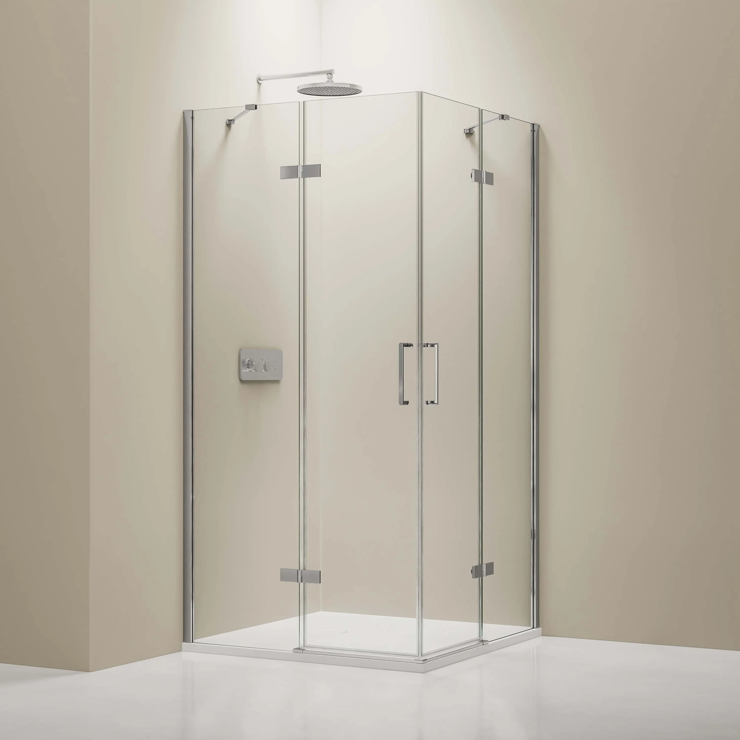 Fabrication de salle de bains en verre trempé de style diamant Salles de douche Cabine Salle de douche Portes de douche automatiques coulissantes en verre à cadre