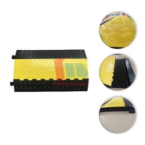 Movable Heavy Duty Flexible <strong>Yellow</strong> 5 Channel Rubber Cable <strong>Ramp</strong> Temporary Cable Cover Protector Floor Rubber Wire Cable Protector - Product Image 3