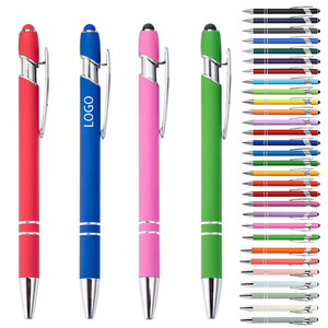 Popular Retractable 1.0mm Writing Width Ball <strong>Pen</strong> Business <strong>2</strong>-in-1 Aluminum <strong>Stylus</strong> Soft Touch Screen <strong>Pen</strong> With Custom Logo - Product Image 2
