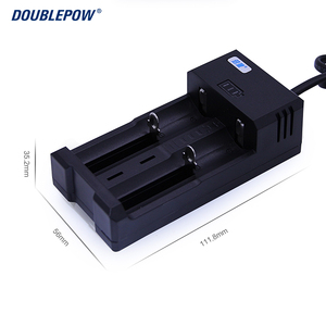 ダブルポウDC電気5W充電器2スロットリチウムイオン電池3.7V 4.2V出力500mAバッテリー充電器 - Product Image 1