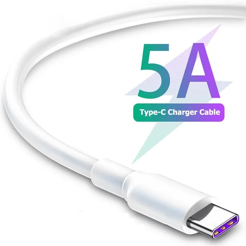 Cabo de dados carregador USB tipo C 5A de carregamento super rápido popular para Huawei para Xiaomi para celular Samsung