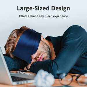 Blue Total Darkness Silk <strong>Sleep</strong> Mask Cocoon Face Hugging with Elastic Strap Knit Crystal Material - Product Image 3